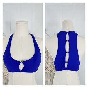 Intimately Free People Chalice Ribbed Keyhole Bra Womens XS Small Blue Bralette